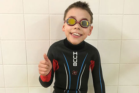 Nine-year-old Bailey Matthews creates own triathlon to inspire kids with disabilities
